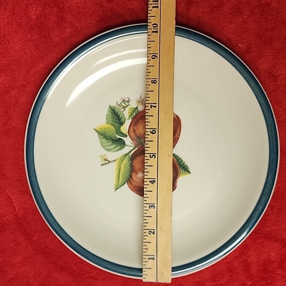 ☆Vintage, Set of 2. Casuals by China Pearl. Apple Pattern with Green Rim. 10.25☆ - Picture 7 of 7